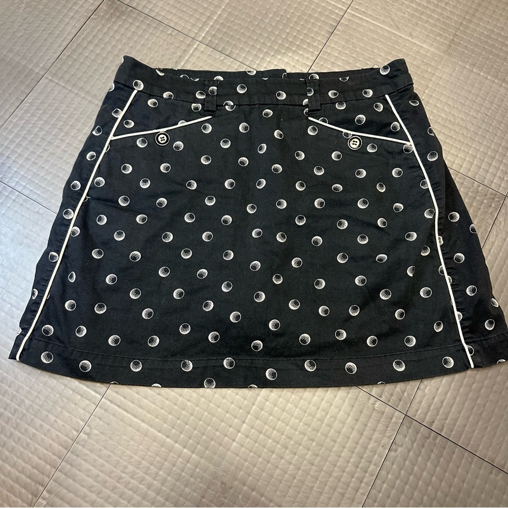 EMERALD 18th WOMENS GOLF BALL GOLF SKORT BLACK & WHITE SIZE 8